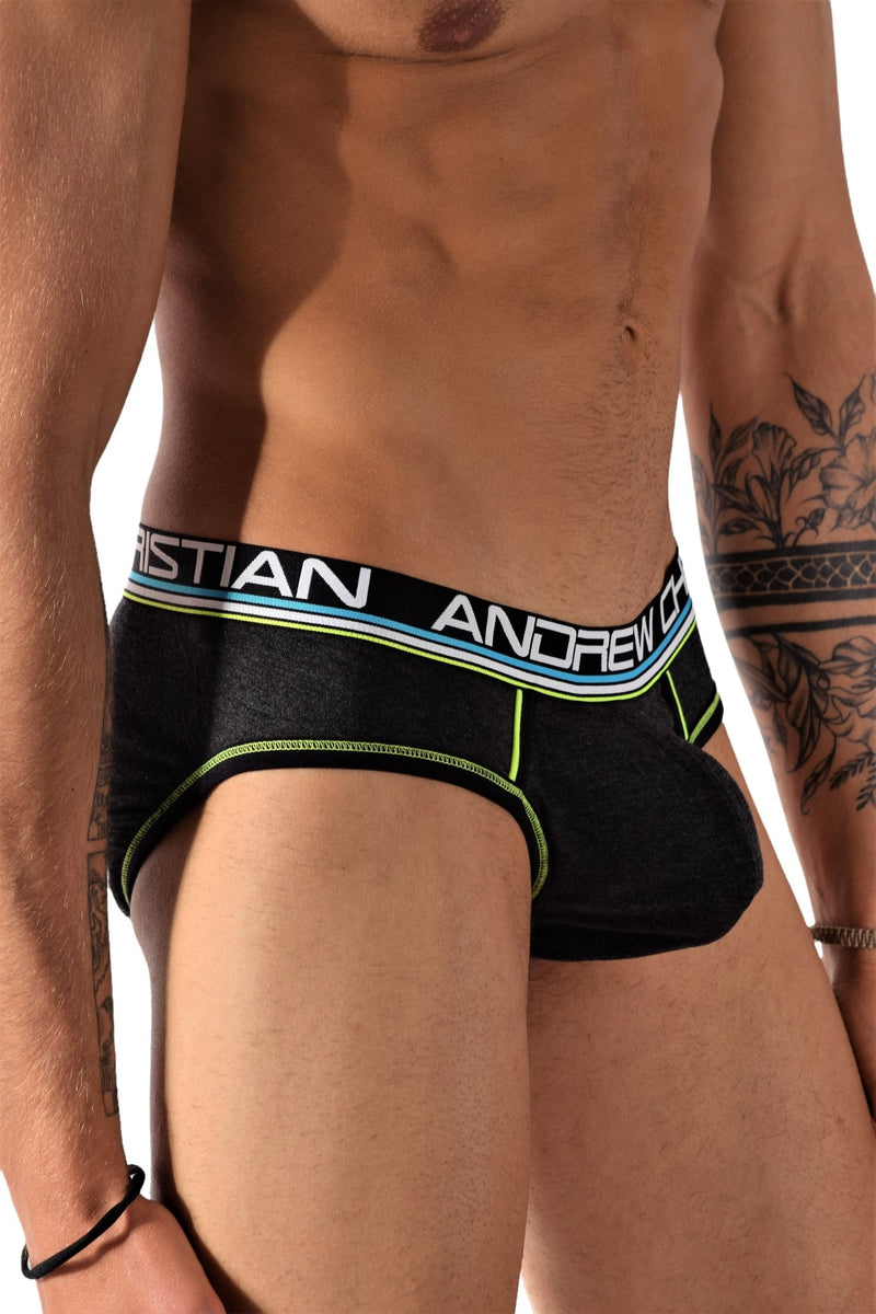 Andrew Christian Brief CoolFlex Active Charcoal 91118 36 - SexyMenUnderwear.com