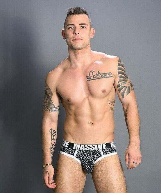 Andrew Christian Brief Massive ShockWave Briefs Slip Black 91141 20 - SexyMenUnderwear.com