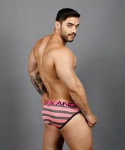 Andrew Christian Brief Ultra Stripe Briefs Chic Slip Black / Pink 91364 42 - SexyMenUnderwear.com