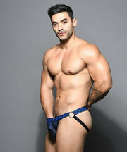 Andrew Christian Jock Dom Ring Jockstrap Hyper-Masc Double-Mesh Royal 91610 50 - SexyMenUnderwear.com