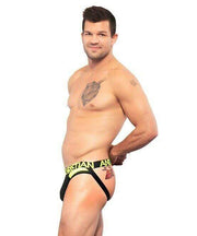 Andrew Christian Jock Trophy Boy Electric Neon JockStrap Black 90917 27 - SexyMenUnderwear.com