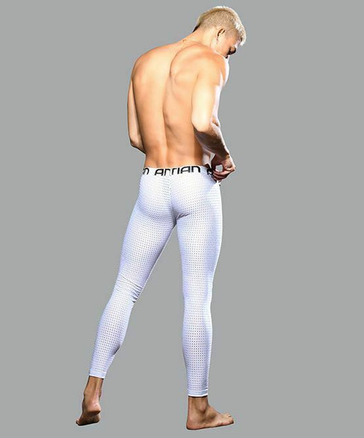 Andrew Christian Legging 4-Way Mesh Stretch Anatomically Pouch White 92307 67 - SexyMenUnderwear.com