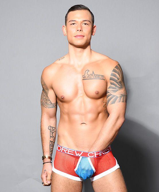 Andrew Christian Mesh Boxer Sheer Retro Black & Red 92115 6 - SexyMenUnderwear.com