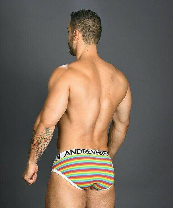 Andrew Christian Pride Rainbow Strip Briefs XS 91013 24 - SexyMenUnderwear.com