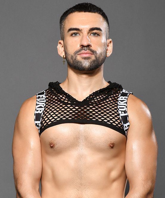 ANDREW CHRISTIAN See-Thru NETTank 4-Way Stretch Ultra Mesh Crop-Top 3249 - SexyMenUnderwear.com