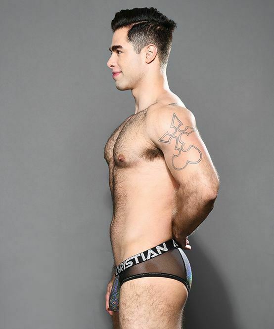 Andrew Christian Shimmering Briefs Universe Mesh Silver Brief 92172 29 - SexyMenUnderwear.com