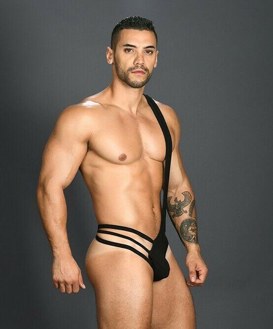 Andrew Christian Singlet Entice One Piece Sling Ttring Sleek Black 91024 20 - SexyMenUnderwear.com