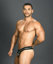 Andrew Christian Thong Disco Animal Tangas Enhancing Pouch Shiny Black 91016 31 - SexyMenUnderwear.com