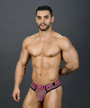 Andrew Christian Thong Neon Paradise Tangas Stripped Pink 91048 15 - SexyMenUnderwear.com