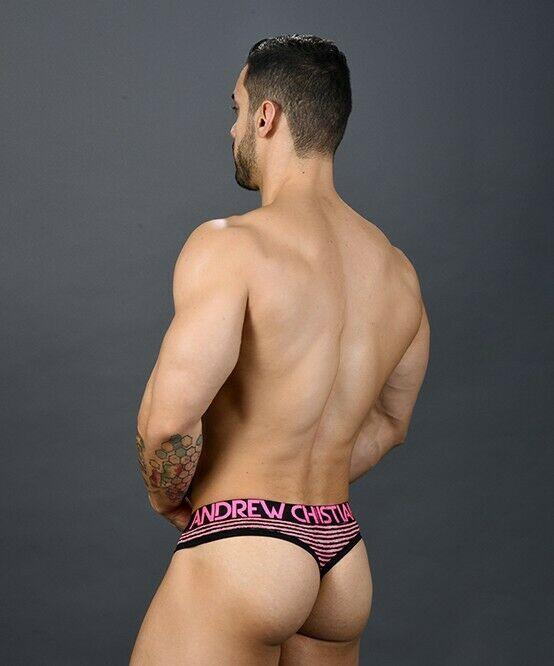Andrew Christian Thong Neon Paradise Tangas Stripped Pink 91048 15 - SexyMenUnderwear.com