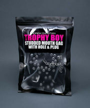 ANDREW CHRISTIAN Trophy Boy Studded Mouth Gag w/ Hole & Plug 43 - SexyMenUnderwear.com