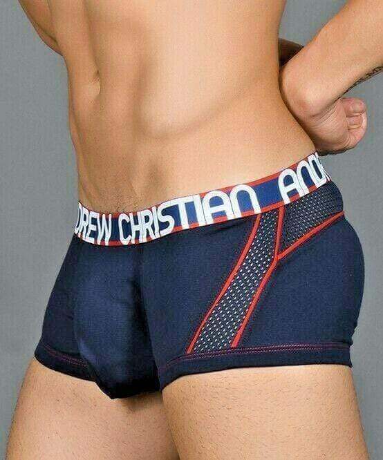 Andrew Christian XS XS Andrew Christian Boxer Trophy Boy Active Mesh Boxers Navy 91057 42