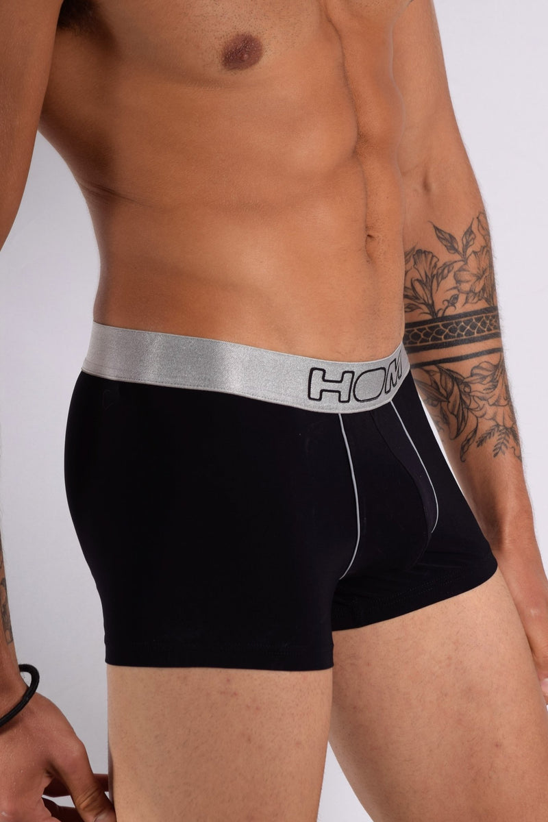Boxer HOM France Boxer Brief Colorama Business Black 1 - SexyMenUnderwear.com