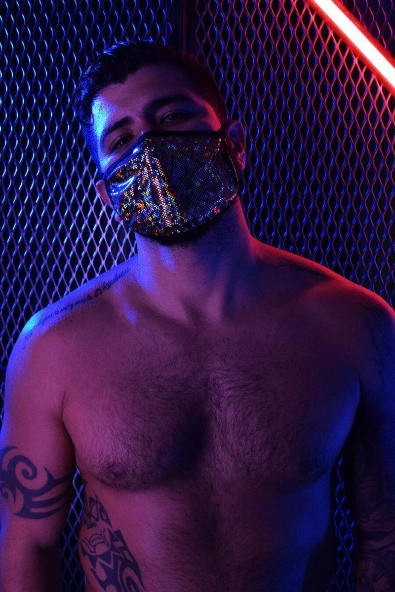 BREEDWELL Fashion Mask Top Quality Face-Masks Stretch Velvet Gold Chamaleon 9 - SexyMenUnderwear.com