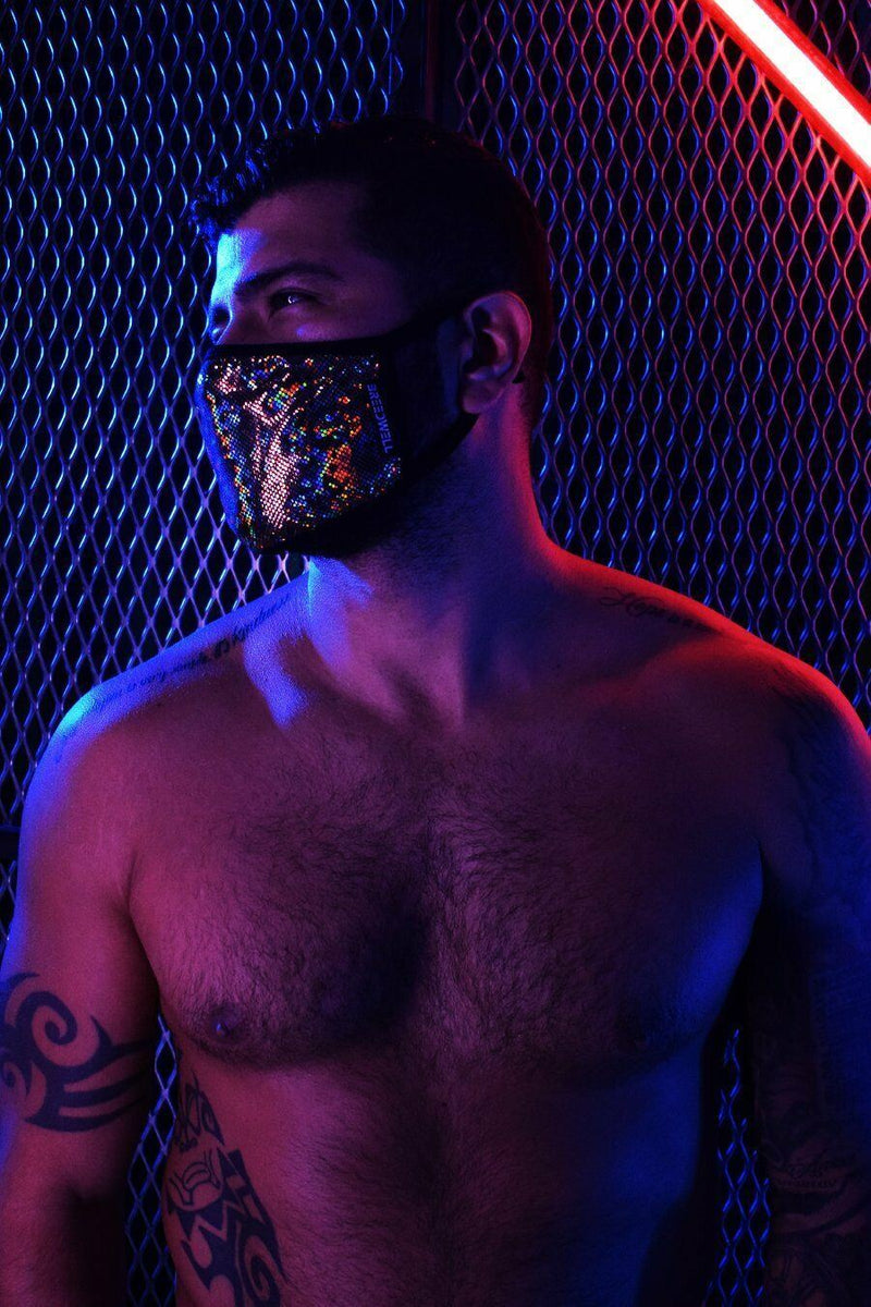 BREEDWELL Fashion Mask Top Quality Face-Masks Stretch Velvet Gold Chamaleon 9 - SexyMenUnderwear.com