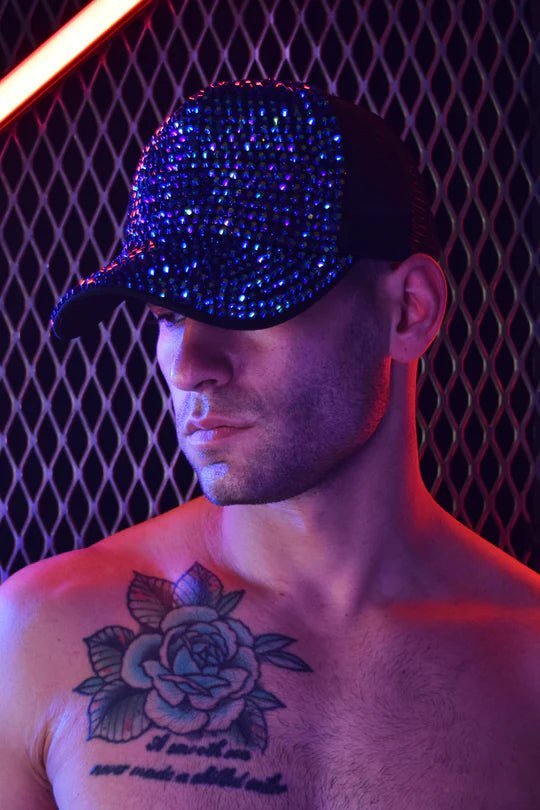BREEDWELL HAT SPARK TRUCKER CAP SPARKLES FASHION BLUE - SexyMenUnderwear.com