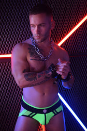 BREEDWELL Jock AXEL Peek-A-Boo Effect Lined Jockstrap Mesh Pouch Neon Green 19 - SexyMenUnderwear.com
