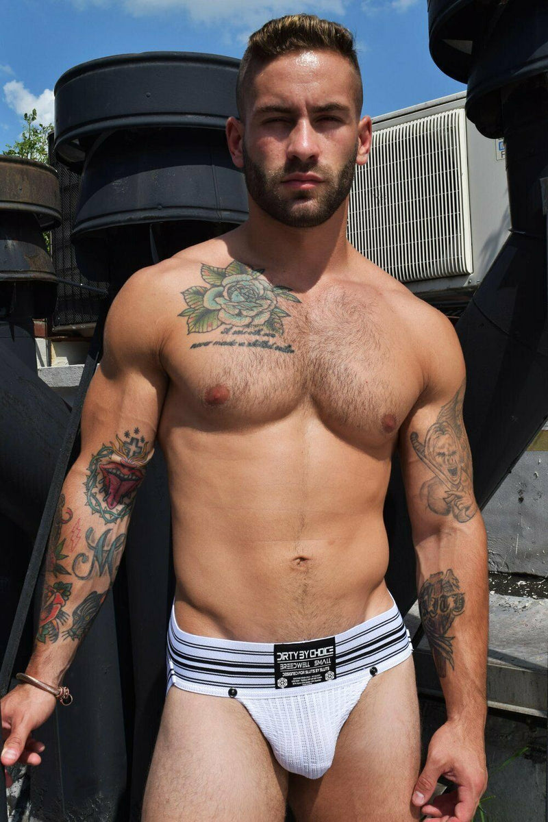 BREEDWELL Jocks CUMDUMP Old-School Woven Jockstrap Classic White 6 - SexyMenUnderwear.com