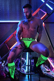 BREEDWELL Jockstrap New-School Classic Woven Jock Green-Neon 7 - SexyMenUnderwear.com