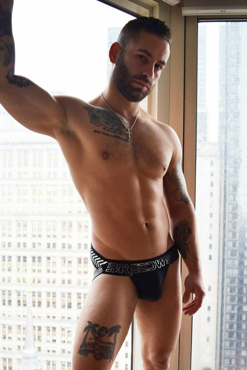 BREEDWELL Jockstraps Chevron Stretchy Sexy Jock Circuit Versatile Chrome 28 - SexyMenUnderwear.com