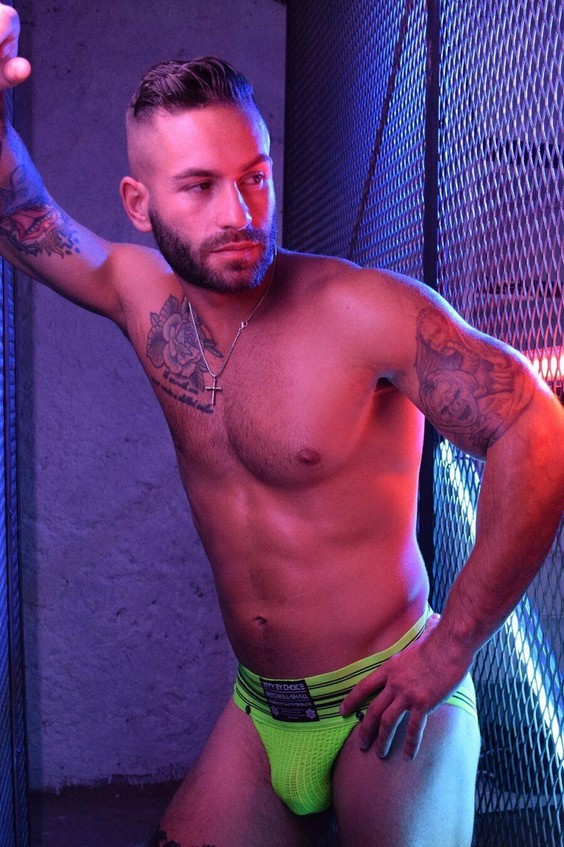 BREEDWELL Jockstraps CUMDUMP Old-School Woven Jock Fashion Green Neon 4 - SexyMenUnderwear.com
