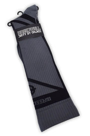 BREEDWELL Knee Socks HYBRED Bold Lined Angled Grey Long Sock - SexyMenUnderwear.com