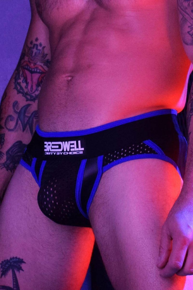 BREEDWELL Neoprene Jockstrap NEOGEAR Mesh Jock Royal Blue 21 - SexyMenUnderwear.com