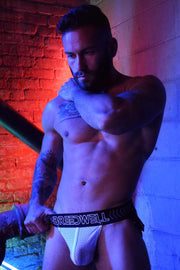 BREEDWELL RAVE LEGSTRAP JOCK SYSTEM 9 LED COLORS WHITE POUCH 11 - SexyMenUnderwear.com