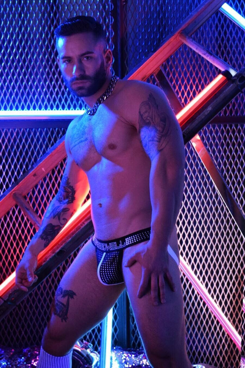 BREEDWELL Sexy Jock Manhole Collection Laser Cut Pouch Jockstrap White 18 - SexyMenUnderwear.com