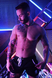 BREEDWELL Shorts Show Off “Tree Trunks'' Cruiser Short Stretchable Mesh Black 13B - SexyMenUnderwear.com
