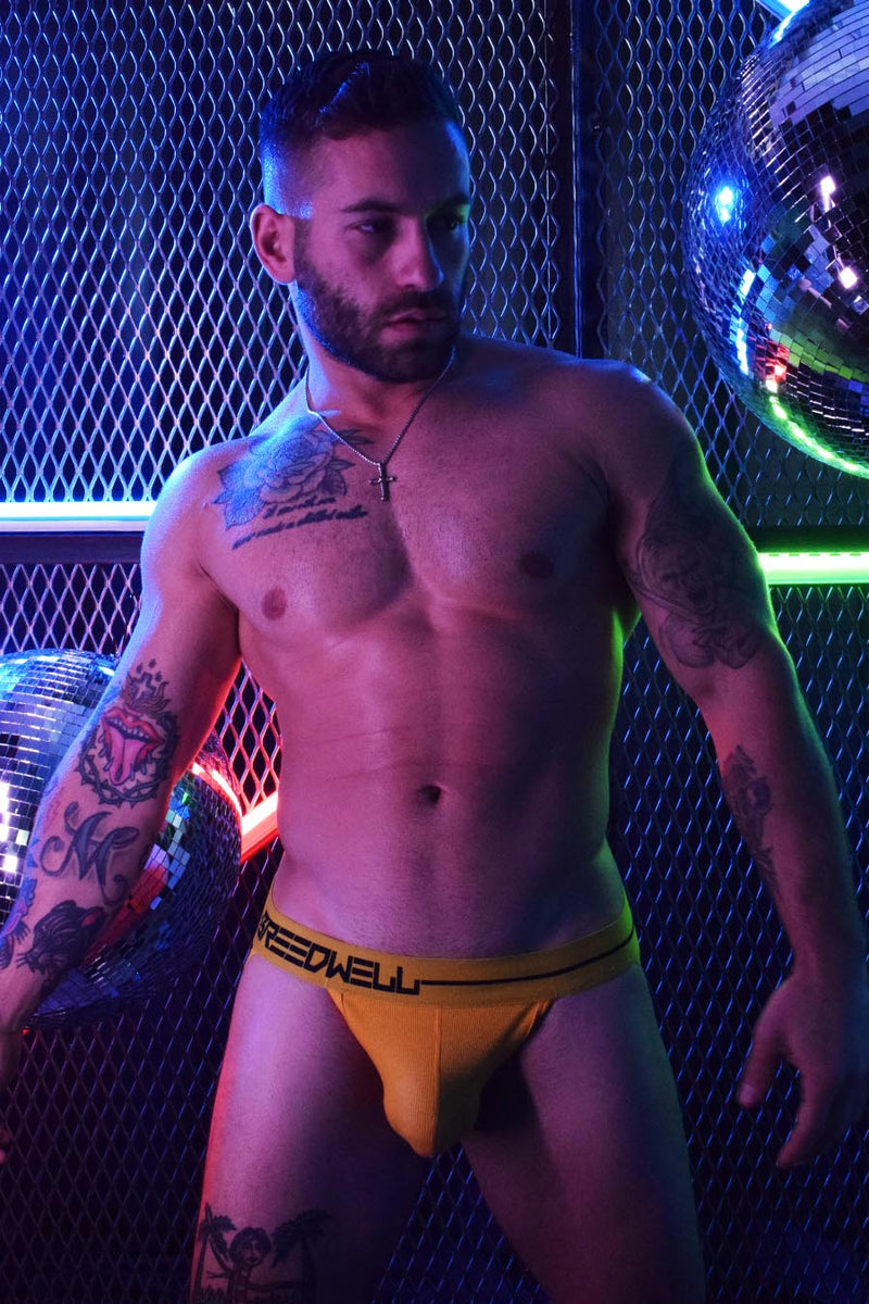 BREEDWELL Trade Jock Simple and Stylish Jockstrap Yellow 28 - SexyMenUnderwear.com