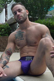 BREEDWELL Woven Jock Classic CUMDUMP Old-School Jockstrap Purple 3 - SexyMenUnderwear.com