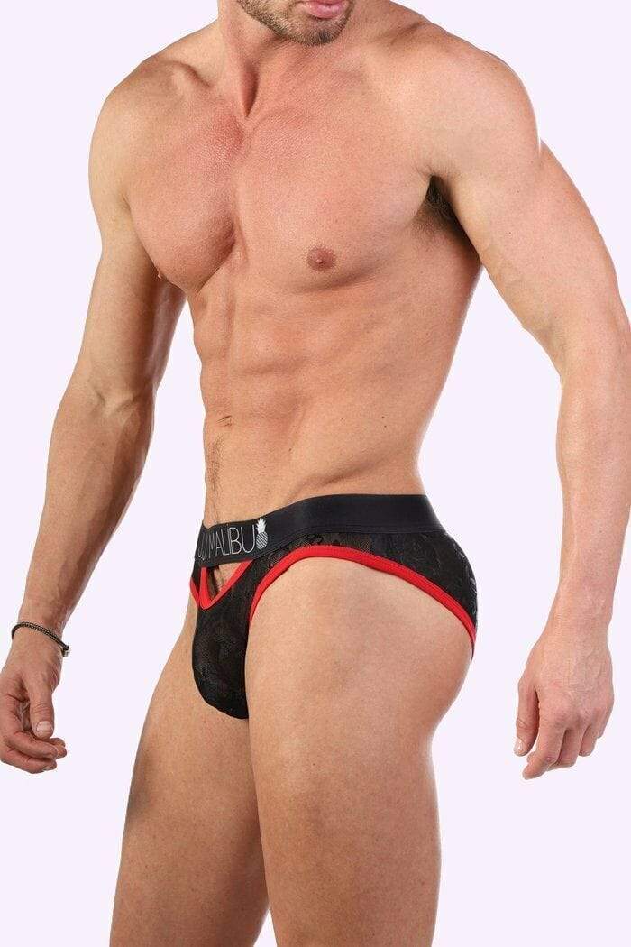 Brief JJ Malibu Slips Peep show Underwear Sheer Mens Briefs LACE 3 - SexyMenUnderwear.com