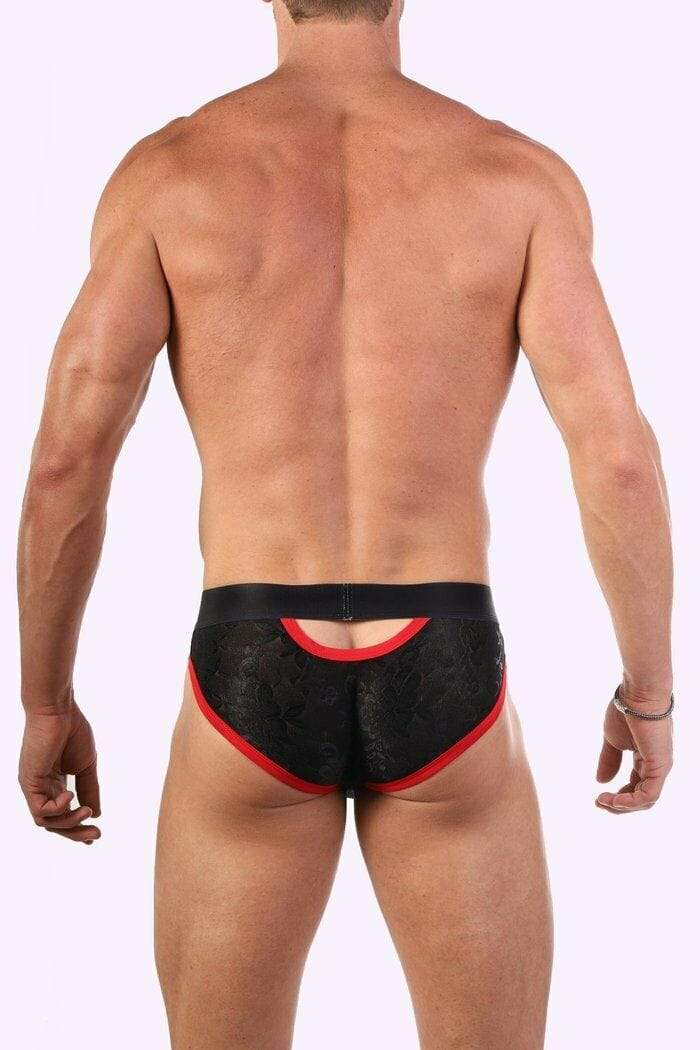Brief JJ Malibu Slips Peep show Underwear Sheer Mens Briefs LACE 3 - SexyMenUnderwear.com