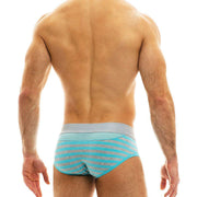 Brief Modus Vivendi POP Melange Perforated Mesh Briefs Aqua 07014 68 - SexyMenUnderwear.com