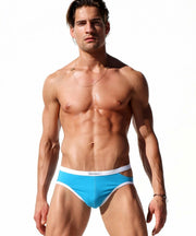 Briefs RUFSKIN Arche Cotton Brief Contoured Front Pouch Blue Azur 7 - SexyMenUnderwear.com