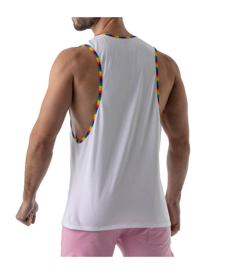 Camisole TOF PARIS Pride Tank Top Rainbow Pattern Sewn In Soft Cotton Jersay 22 - SexyMenUnderwear.com