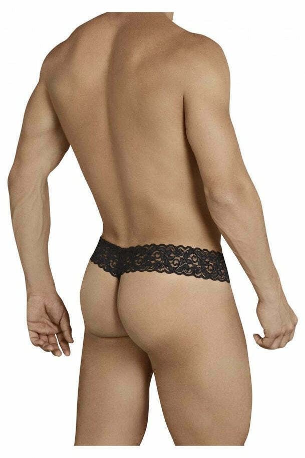 CANDYMAN Lace Thong Sexy Front Super Stretch Black 99370 6 - SexyMenUnderwear.com