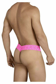 CANDYMAN Lace Thong Sexy Front Super Stretch Hot Pink 99370 6 - SexyMenUnderwear.com