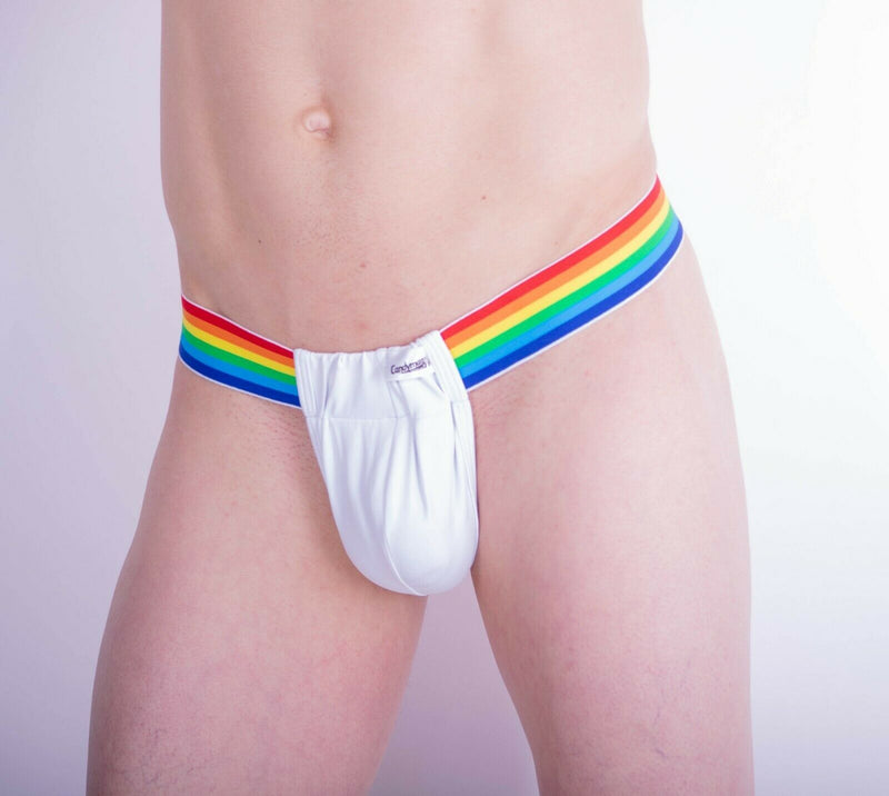 CandyMan Mens fashion lingerie string Thongs White 99374 2 - SexyMenUnderwear.com