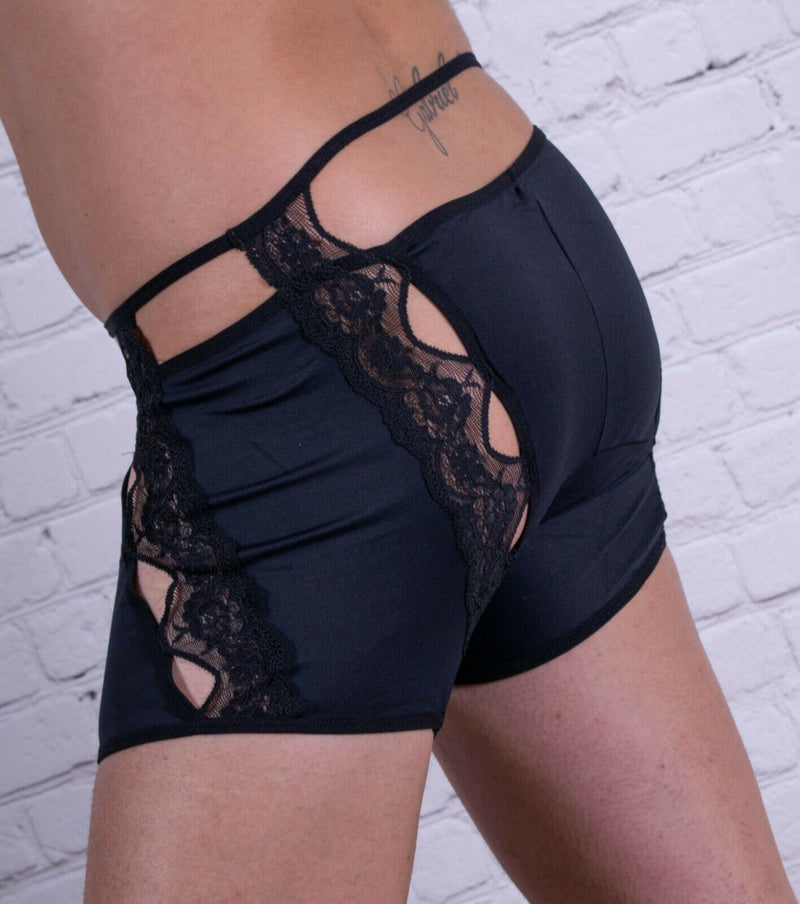 CandyMan Mens Underwear Boxer Briefs Black 99333 5 - SexyMenUnderwear.com