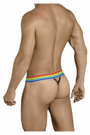 CANDYMAN Pride Thongs Romantic Sexy Gay Rainbow Flag Black 99388 1 - SexyMenUnderwear.com