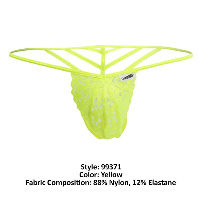 CANDYMAN Thongs Male Lingerie Mens Strings Yellow 99371 5 - SexyMenUnderwear.com