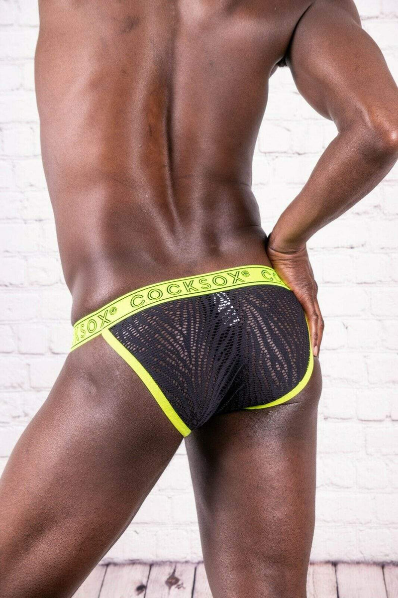 Cocksox Brief Enhancer Pouch Briefs Shredded Bikini Atomic Green CX16SD 19 - SexyMenUnderwear.com