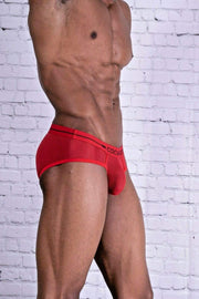 CockSox Brief Enhancer Sheer Slip See Trough Briefs Red CX76SH 9 - SexyMenUnderwear.com