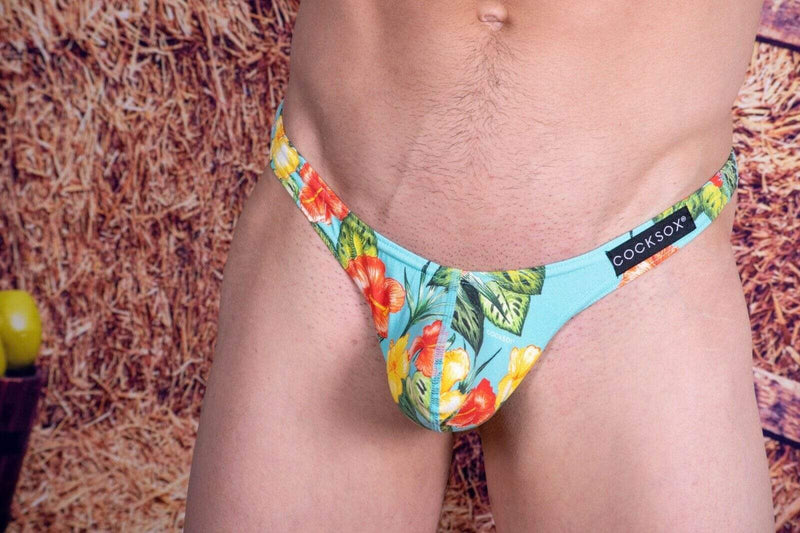 Cocksox Thong Enhancer Pouch Tangas Hombres Hibiscus Cruise CX05CR 13 - SexyMenUnderwear.com