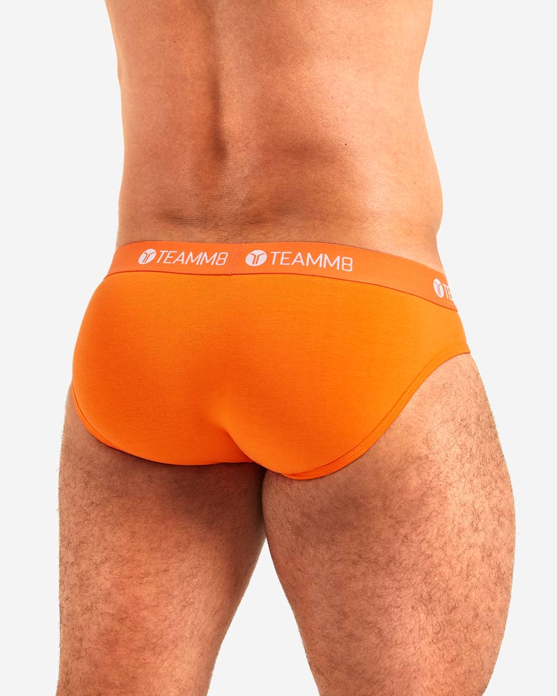 Cotton Briefs TEAMM8 Super Low Rise Brief Unbeatable Comfort Flame Orange 1 - SexyMenUnderwear.com