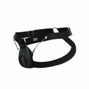 DNGEON MOB Eroticwear Jockstrap ChainLink Leather-Look Jock Midnight DMBL02 2 - SexyMenUnderwear.com