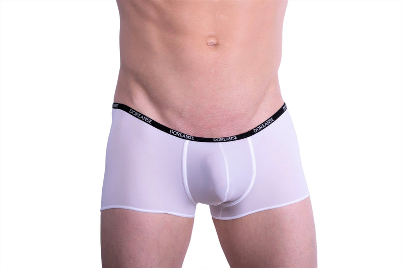 DOREANSE Aire Mini Trunk Super Low Rise Mens Boxer White 1590 15 - SexyMenUnderwear.com