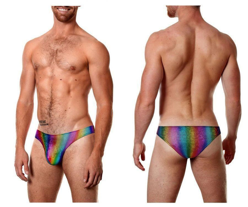Doreanse Bikini Disco Briefs Low-Rise & Lean Cut Brief In Rainbow 1373 - SexyMenUnderwear.com
